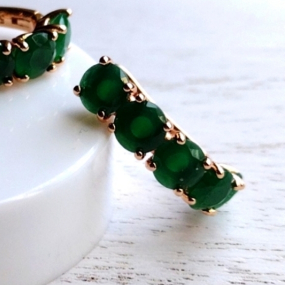 Emerald Gold drop earrings - Picture 5 of 7